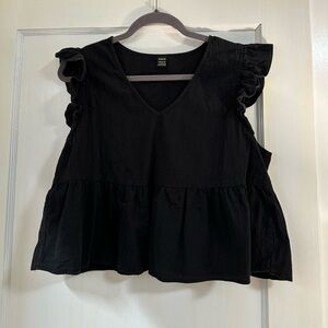 Black peplum top